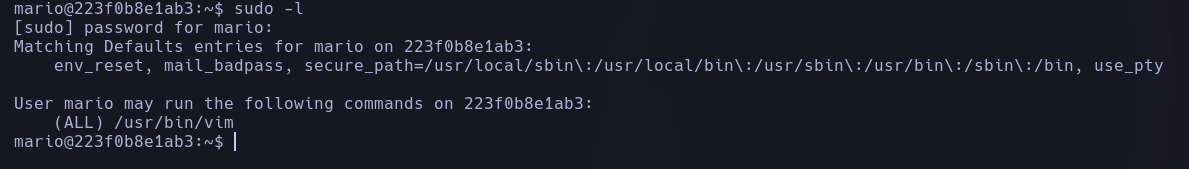 sudo-l